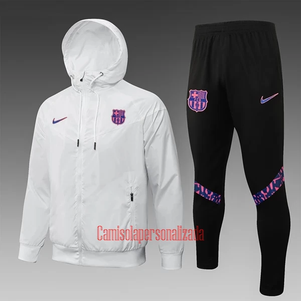 FC Barcelona Jaqueta de treino Fato Windrunner 22/23 Branco