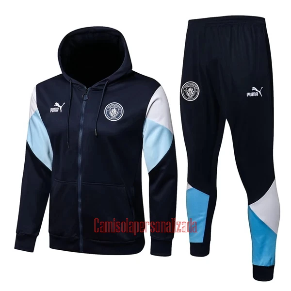 Manchester City Casaco Capuz Treino 22/23 Azul