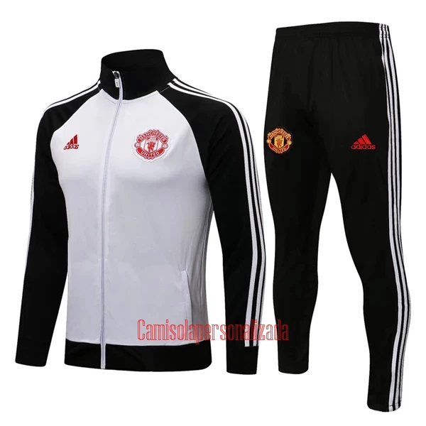 Manchester United Casaco de Treino Conjunto 22/23 Branco Preto