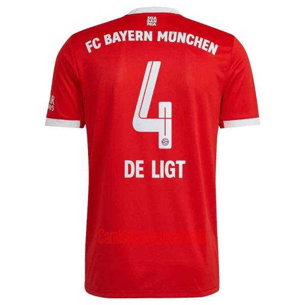 Camisolas FC Bayern de Munique Matthijs de Ligt 4 Equipamento Principal 22/23