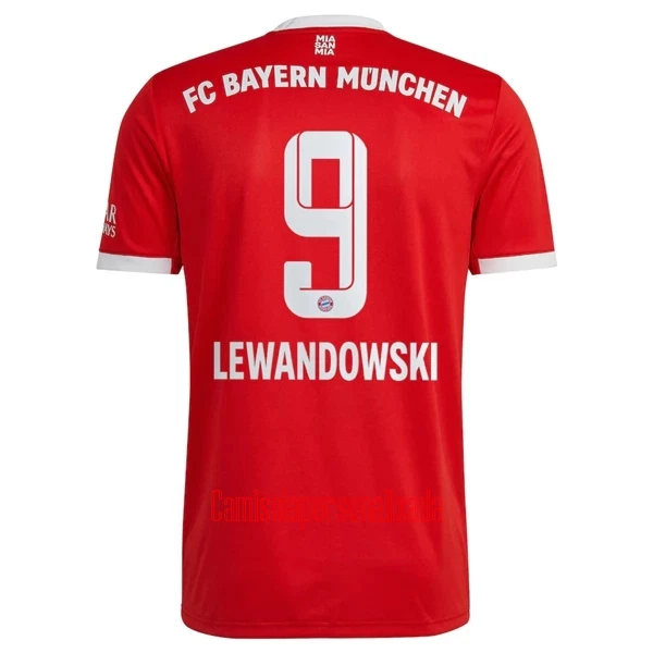 Camisolas FC Bayern de Munique Robert Lewandowski 9 Equipamento Principal 22/23