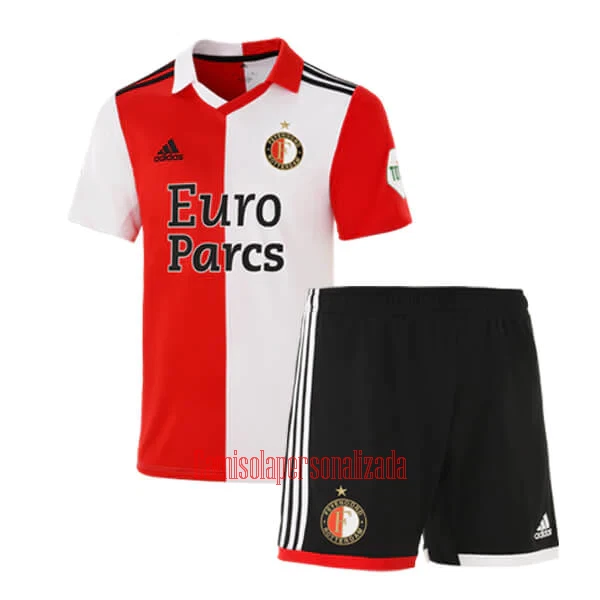 Camisolas Feyenoord Rotterdam Criança Equipamento Principal 22/23