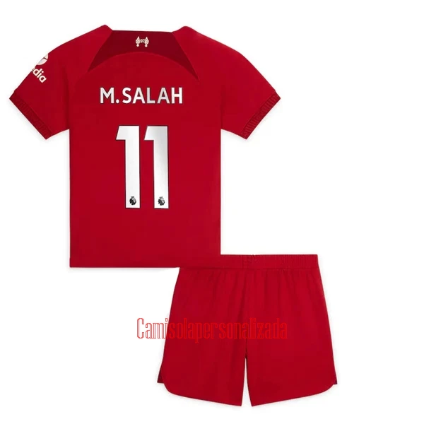 Camisolas Liverpool Mohamed Salah 11 Criança Equipamento Principal 22/23