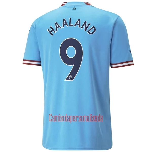 Camisolas Manchester City Erling Haaland 9 Equipamento Principal 22/23