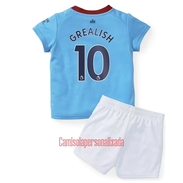 Camisolas Manchester City Jack Grealish 10 Criança Equipamento Principal 22/23