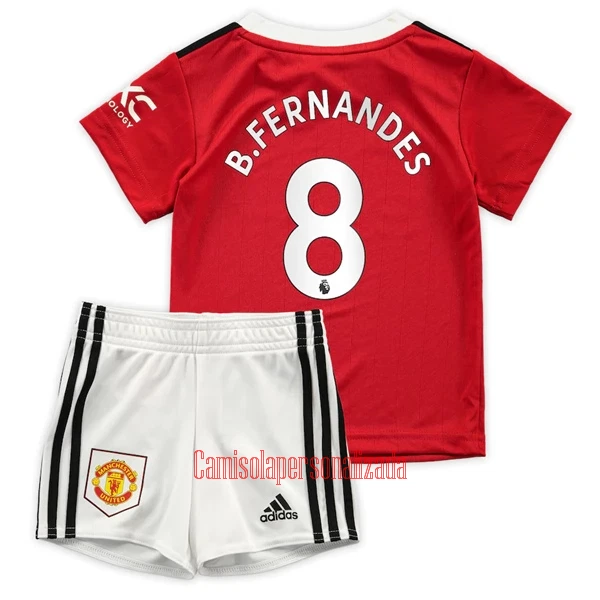 Camisolas Manchester United Bruno Fernandes 8 Criança Equipamento Principal 22/23