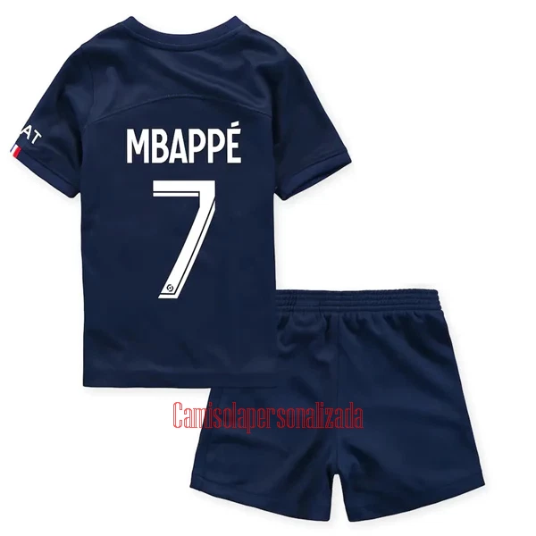 Camisolas Paris Saint-Germain Kylian Mbappé 7 Criança Equipamento Principal 22/23