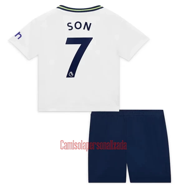 Camisolas Tottenham Hotspur Heung-min Son 7 Criança Equipamento Principal 22/23