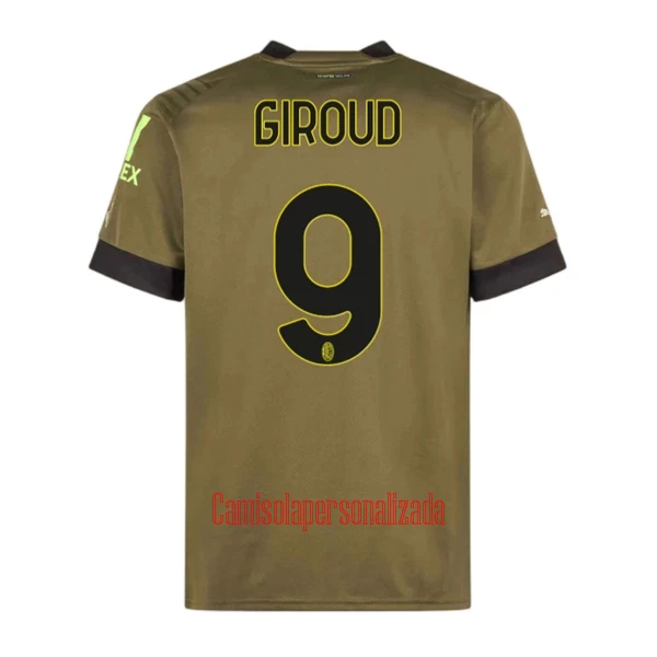 Camisolas AC Milan Olivier Giroud 9 Equipamento Terceiro 22/23