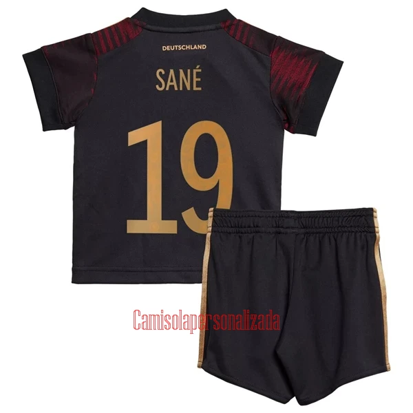 Camisolas Alemanha Leroy Sané 19 Criança Equipamento Alternativo Mundial 2022