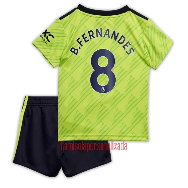 Camisolas Manchester United Bruno Fernandes 8 Criança Equipamento Terceiro 22/23