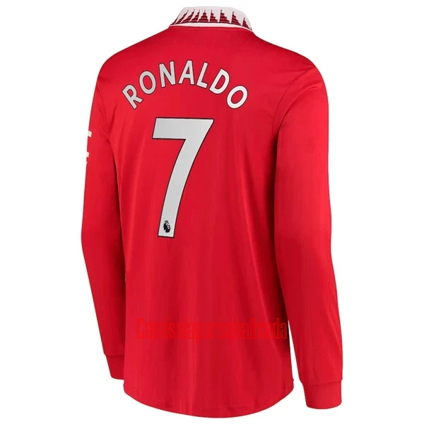 Camisolas Manchester United Cristiano Ronaldo 7 Equipamento Principal 22/23 Manga Comprida