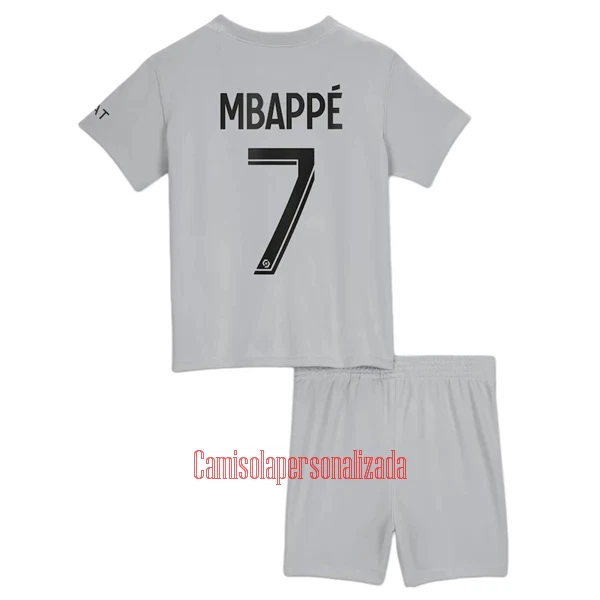 Camisolas Paris Saint-Germain Kylian Mbappé 7 Criança Equipamento Alternativo 22/23