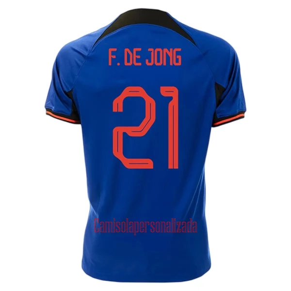 Camisolas Holanda Frenkie de Jong 21 Equipamento Alternativo Mundial 2022