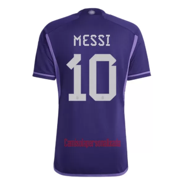 Camisolas Lionel Messi 10 Argentina Equipamento Alternativo Mundial 2022