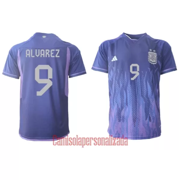 Camisolas Argentina Julián Álvarez 9 Equipamento Alternativo Mundial 2022