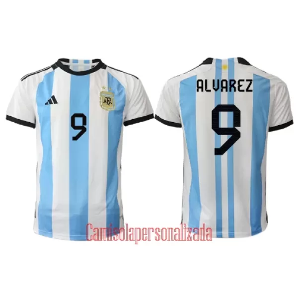 Camisolas Argentina Julián Álvarez 9 Equipamento Principal Mundial 2022