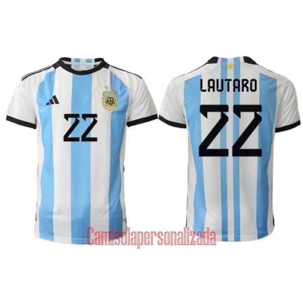 Camisolas Argentina Lautaro Martínez 22 Equipamento Principal Mundial 2022