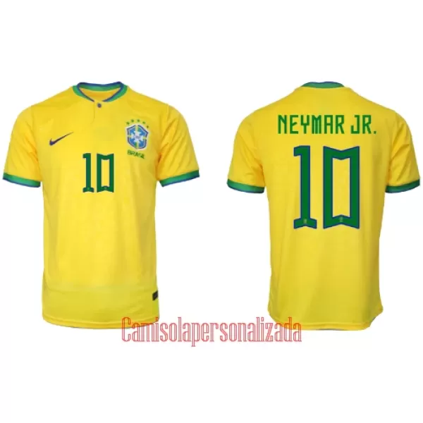 Camisolas Brasil Neymar Jr 10 Equipamento Principal Mundial 2022