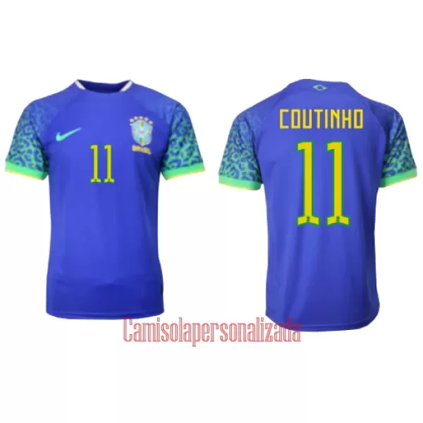 Camisolas Brasil Philippe Coutinho 11 Equipamento Alternativo Mundial 2022