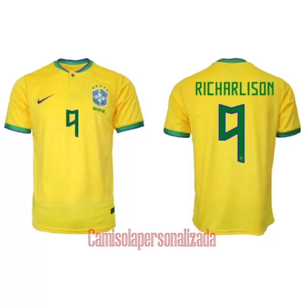 Camisolas Brasil Richarlison de Andrade 9 Equipamento Principal Mundial 2022