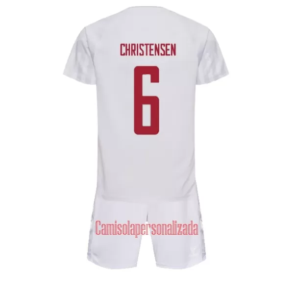 Camisolas Dinamarca Andreas Christensen 6 Criança Equipamento Alternativo Mundial 2022