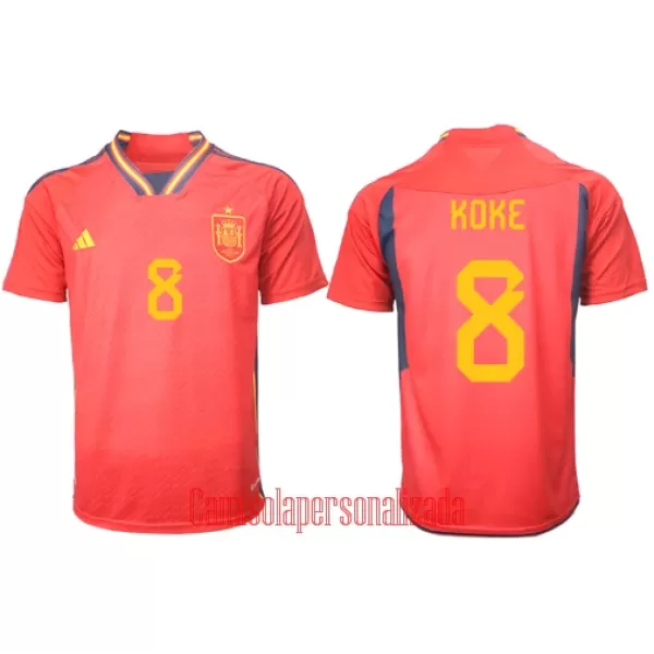 Camisolas Espanha Koke 8 Equipamento Principal Mundial 2022