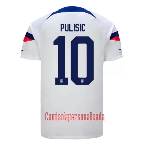 Camisolas Estados Unidos Christian Pulišić 10 Equipamento Principal Mundial 2022