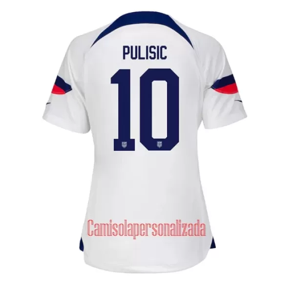 Camisolas Estados Unidos Christian Pulišić 10 Mulher Equipamento Principal Mundial 2022