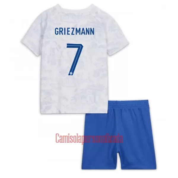 Camisolas França Antoine Griezmann 7 Criança Equipamento Alternativo Mundial 2022