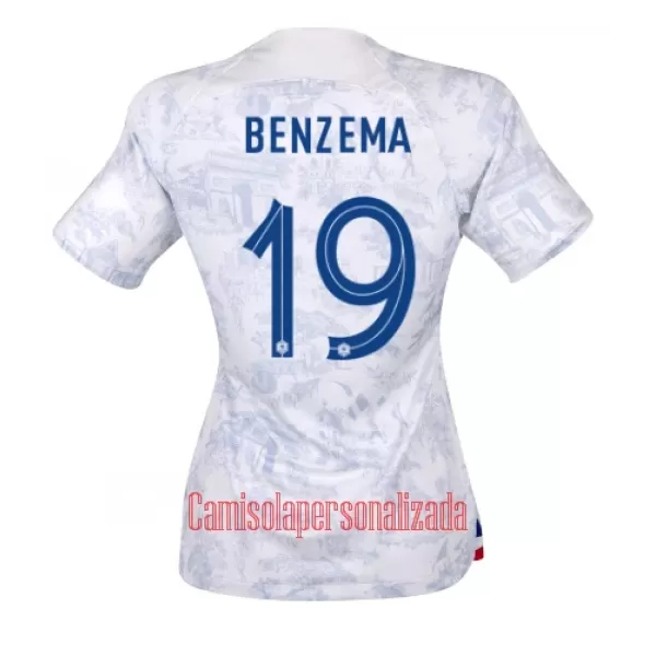 Camisolas França Karim Benzema 19 Mulher Equipamento Alternativo Mundial 2022