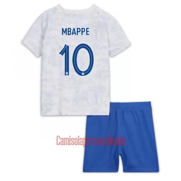 Camisolas França Kylian Mbappé 10 Criança Equipamento Alternativo Mundial 2022