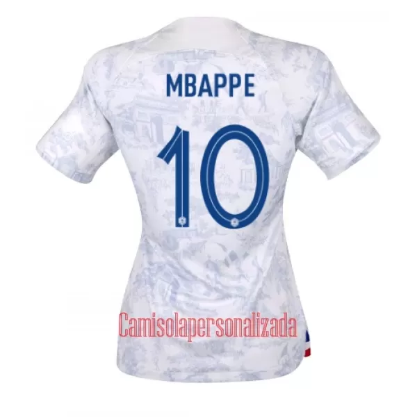 Camisolas França Kylian Mbappé 10 Mulher Equipamento Alternativo Mundial 2022