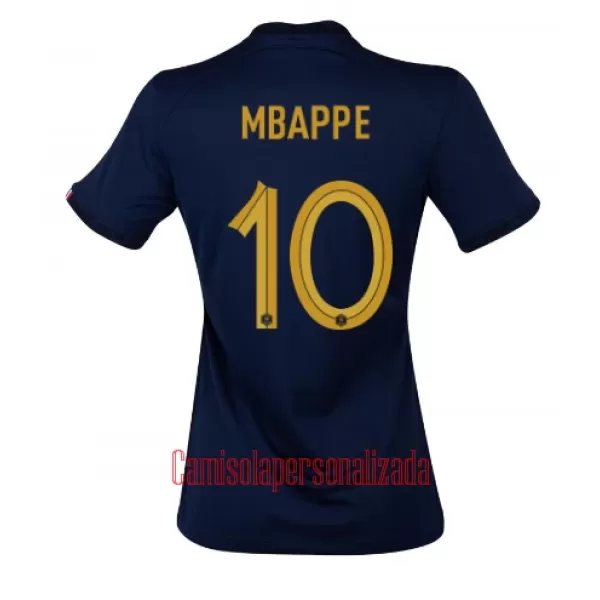 Camisolas França Kylian Mbappé 10 Mulher Equipamento Principal Mundial 2022