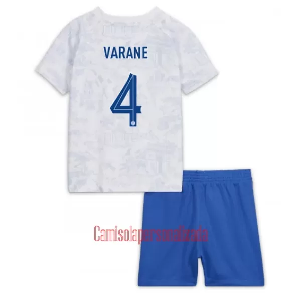 Camisolas França Raphael Varane 4 Criança Equipamento Alternativo Mundial 2022