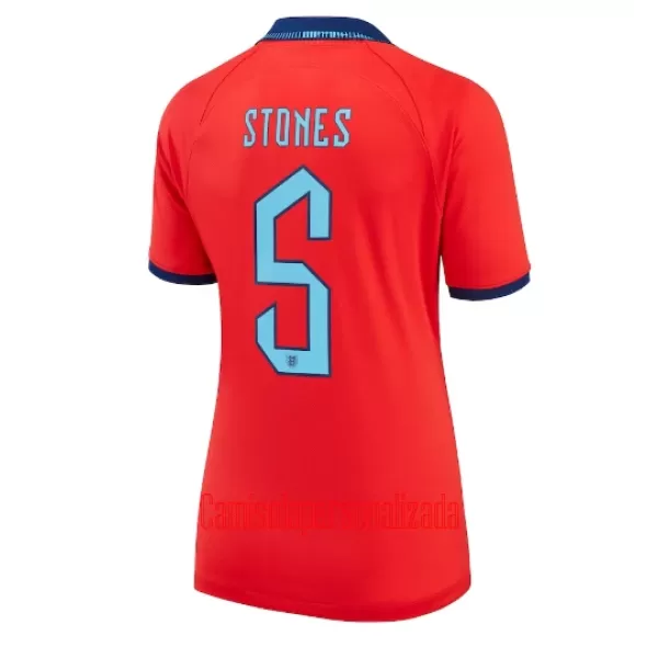 Camisolas Inglaterra John Stones 5 Mulher Equipamento Alternativo Mundial 2022