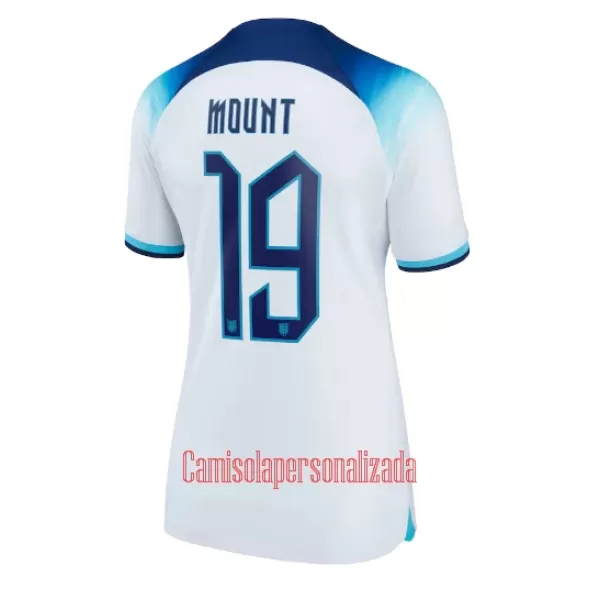 Camisolas Inglaterra Mason Mount 19 Mulher Equipamento Principal Mundial 2022