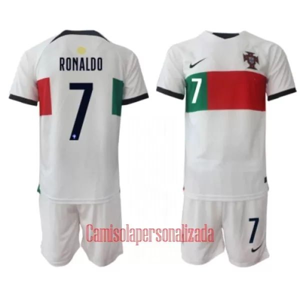 Camisolas Portugal Cristiano Ronaldo 7 Criança Equipamento Alternativo Mundial 2022