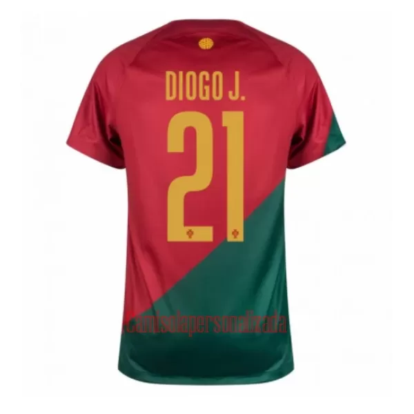 Camisolas Portugal Diogo Jota 21 Equipamento Principal Mundial 2022