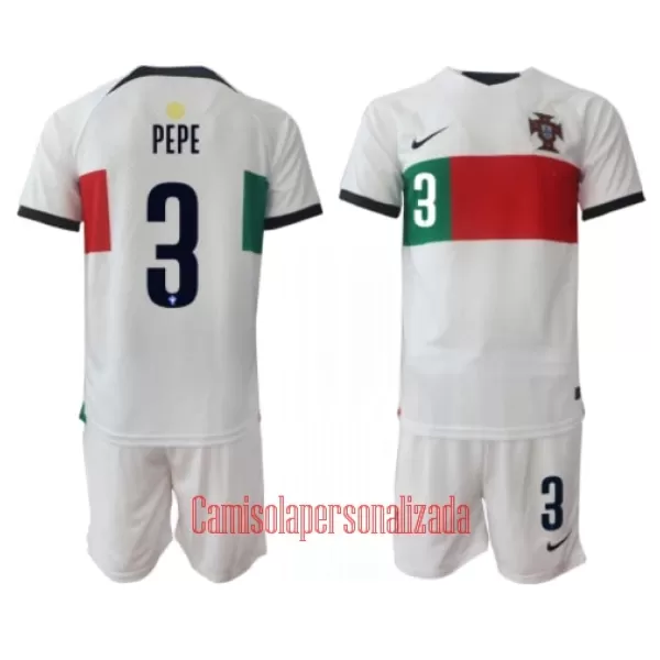 Camisolas Portugal Pepe 3 Criança Equipamento Alternativo Mundial 2022