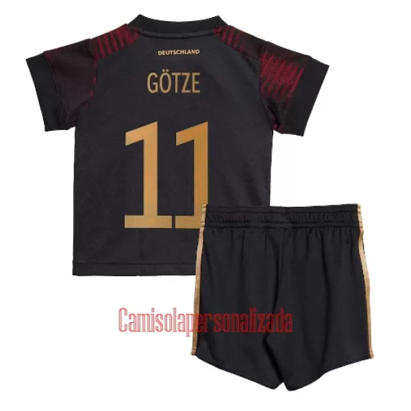 Camisolas Alemanha Mario Gotze 11 Criança Equipamento Alternativo Mundial 2022