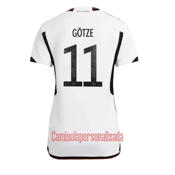 Camisolas Alemanha Mario Gotze 11 Mulher Equipamento Principal Mundial 2022