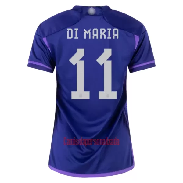 Camisolas Argentina Ángel Di María 11 Mulher Equipamento Alternativo Mundial 2022