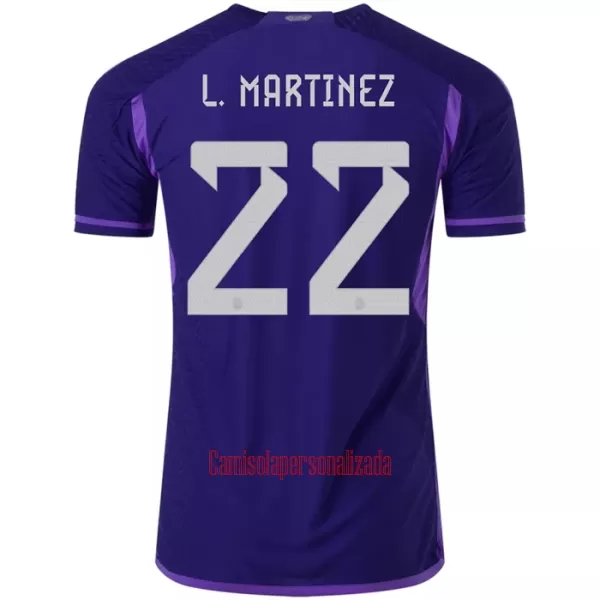 Camisolas Argentina L. MARTINEZ 22 Equipamento Alternativo Mundial 2022