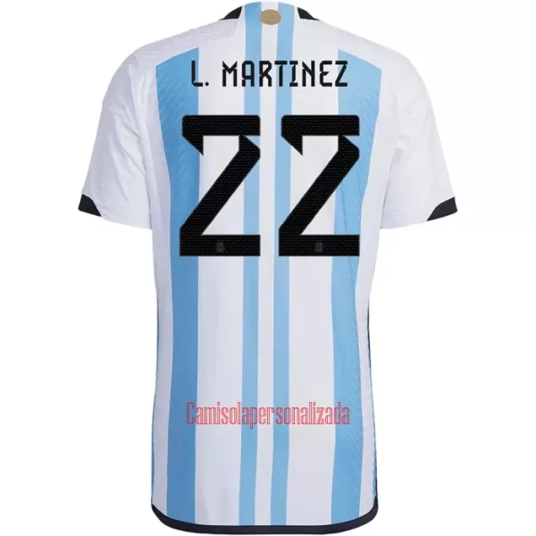 Camisolas Argentina L. MARTINEZ 22 Equipamento Principal Mundial 2022