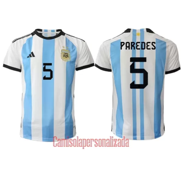 Camisolas Argentina Leandro Paredes 5 Equipamento Principal Mundial 2022