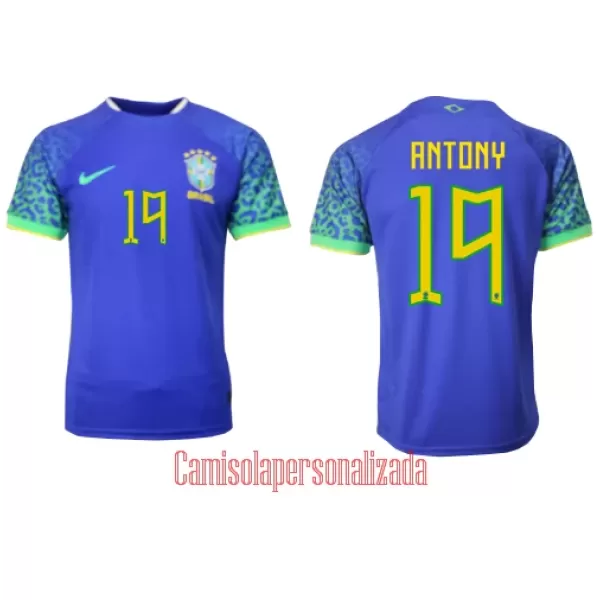 Camisolas Brasil Antony Santos 19 Equipamento Alternativo Mundial 2022