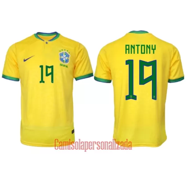 Camisolas Brasil Antony Santos 19 Equipamento Principal Mundial 2022