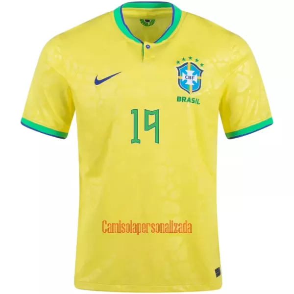 Camisolas Brasil G. JESUS 19 Equipamento Principal Mundial 2022