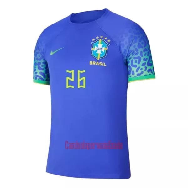 Camisolas Brasil Rodrygo Goes 26 Equipamento Alternativo Mundial 2022